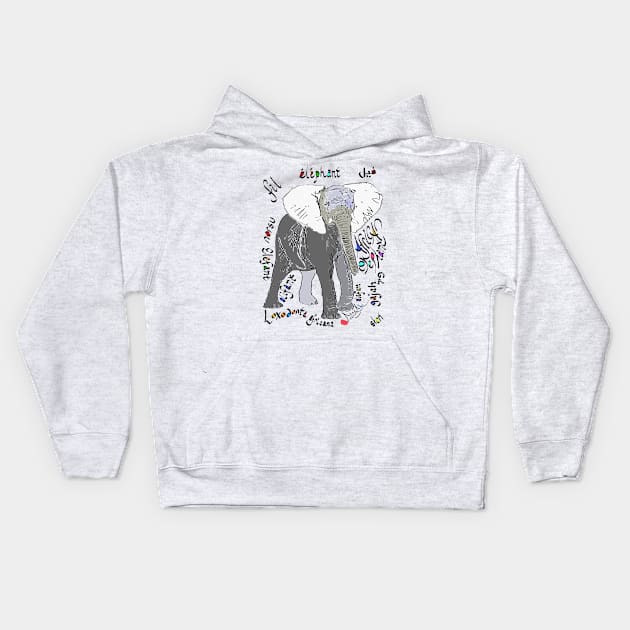 African Elephant, Loxodonta africana Kids Hoodie by michdevilish